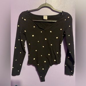Women’s Victorias Secret PINK Long Sleeve Floral Bodysuit Size Small.
